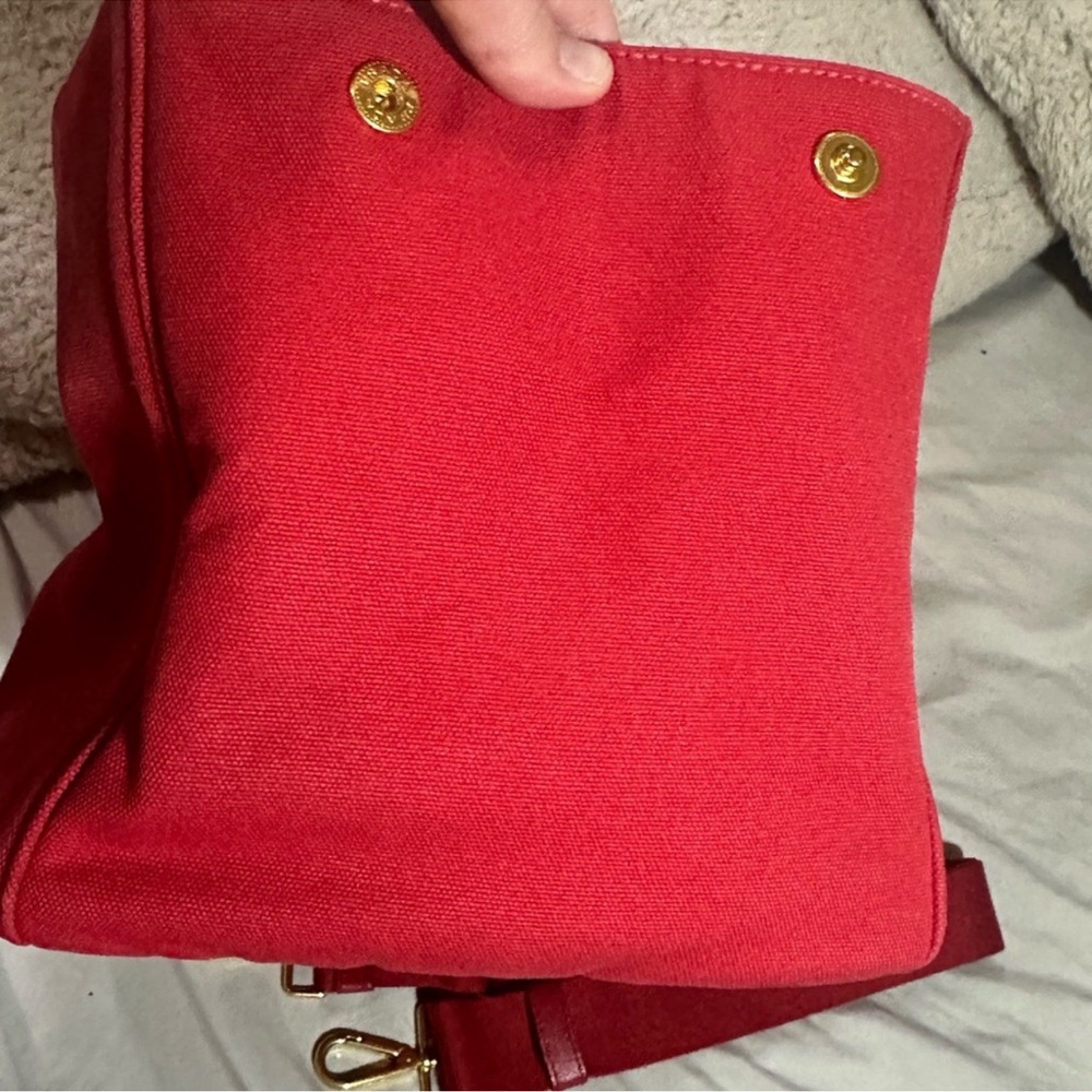 100% Auth. Prada Canapa Red Studded Bijoux Bag - Picture 7 of 14
